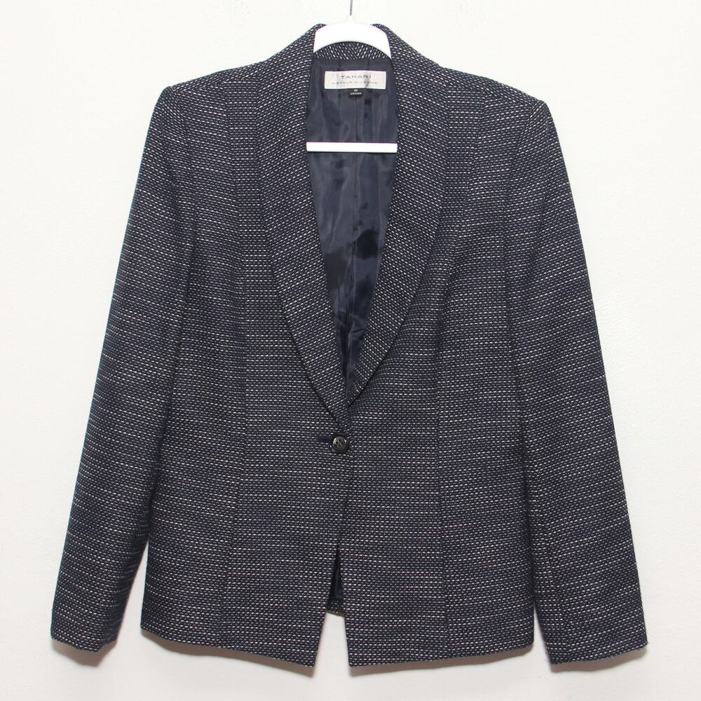 Tahari by Larry Levine Blazer Striped Size 10